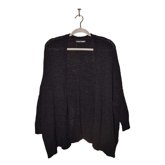 CATHERINE MALANDRINO $78 Midnight Blue Dolman Sleeve Open Cardigan Large - Picture 1 of 4